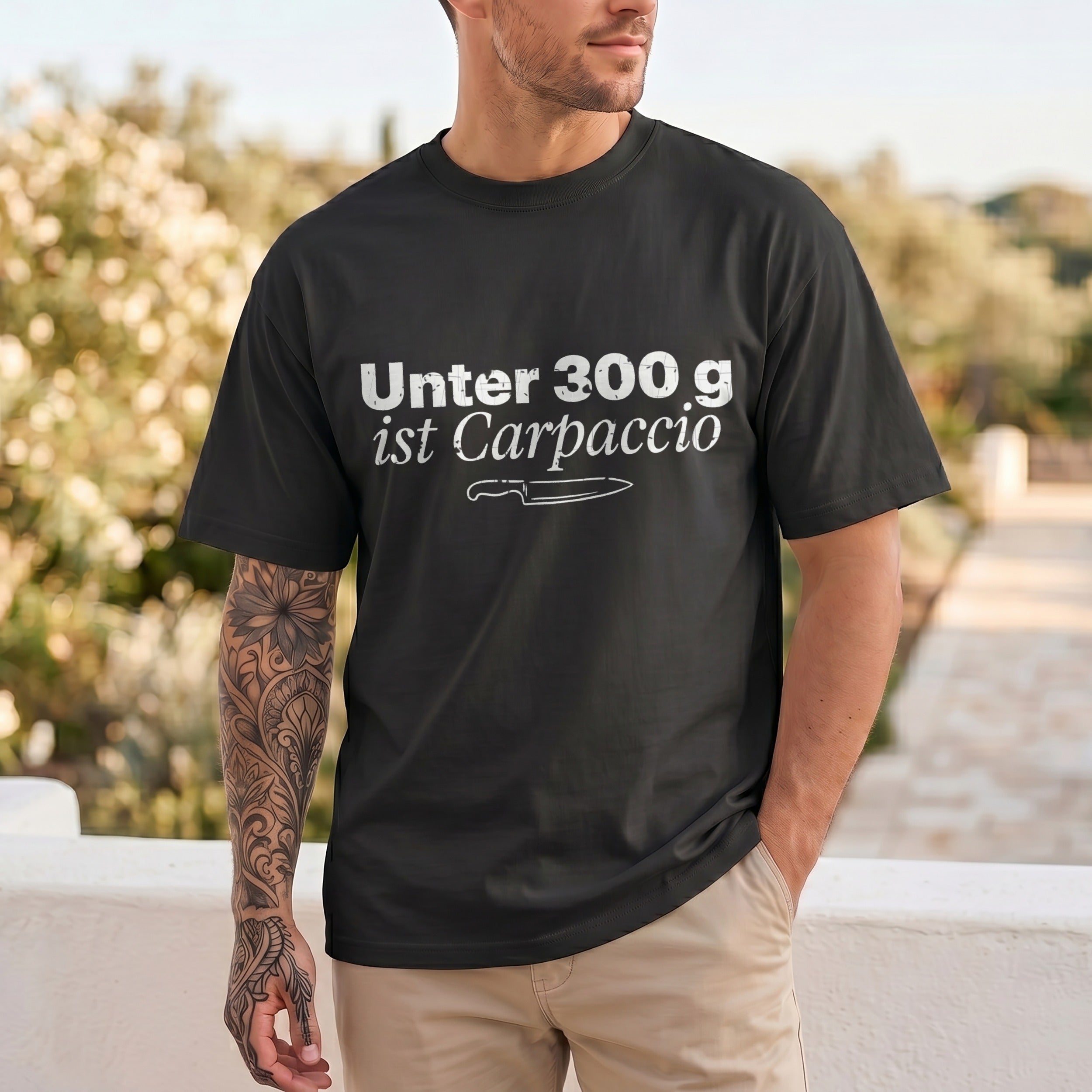 Koch-Shirt Unter 300 g ist Carpaccio in Schwarz