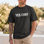 Koch-Shirt Yes Chef in Schwarz