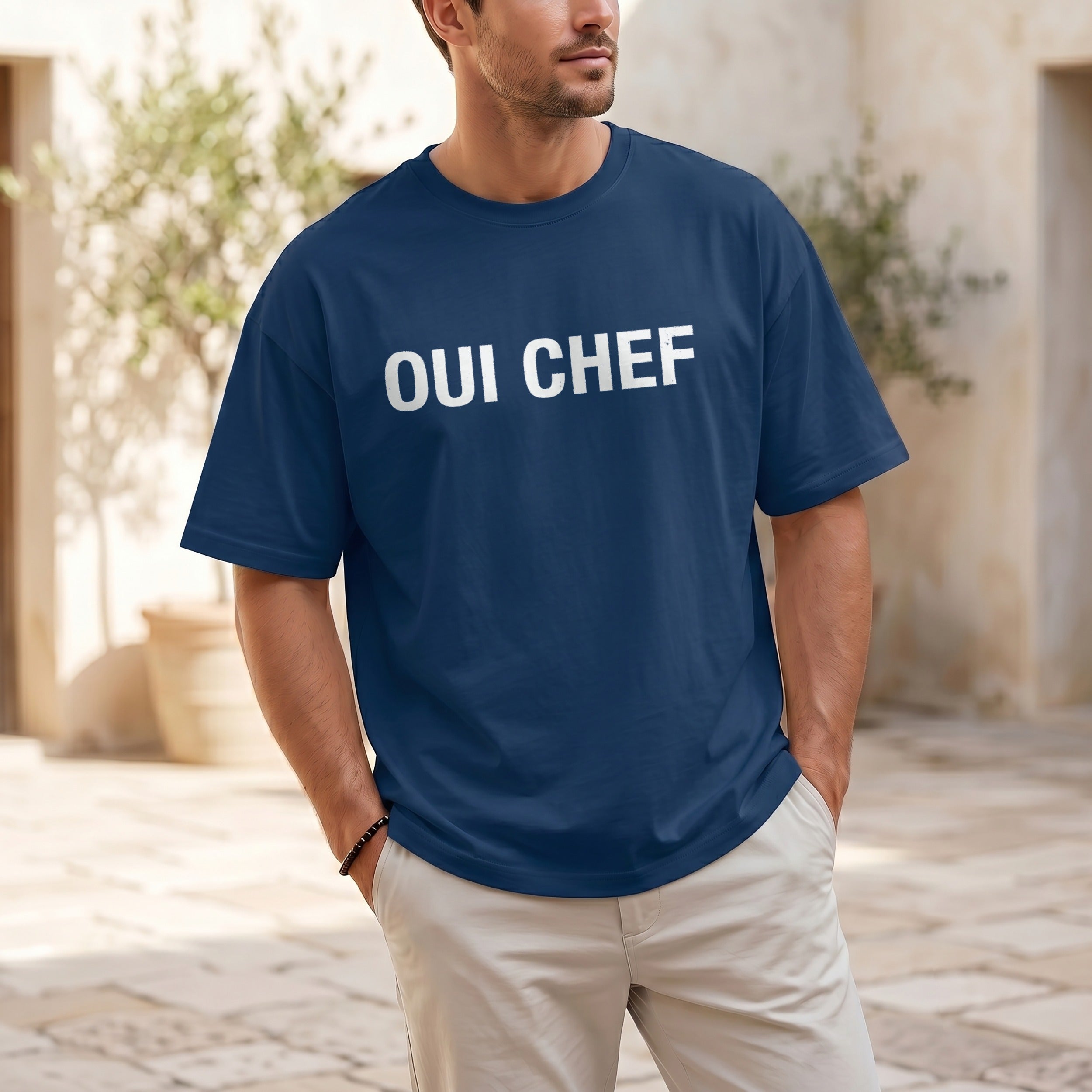 Koch-Shirt Oui Chef in Navy