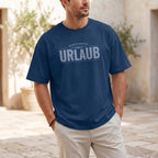 Koch-Shirt So wie du arbeitest, mach ich Urlaub in Navy, getragen von vorn