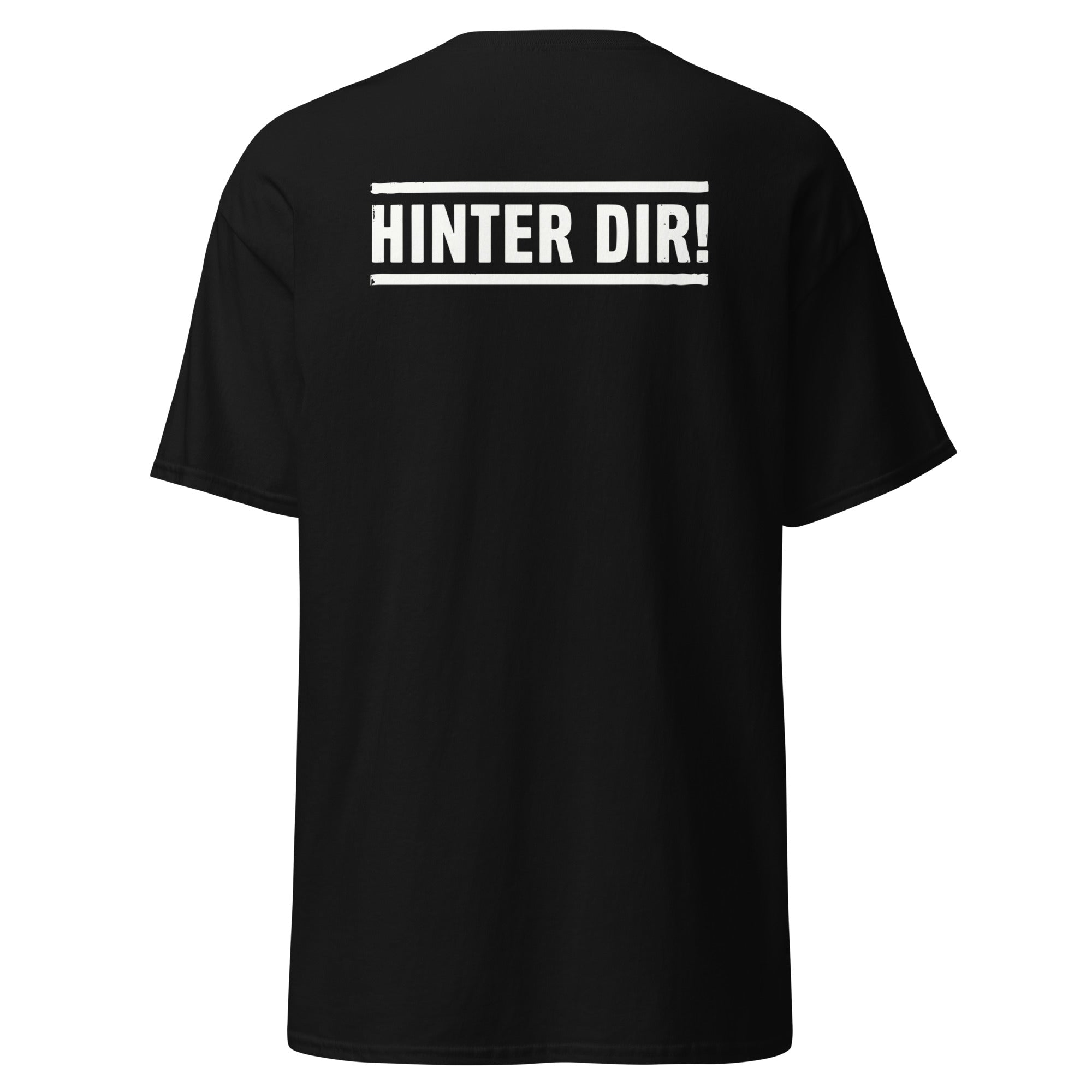 Koch-Shirt Hinter dir! mit Rückendruck in Schwarz, Rückansicht