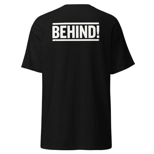 Koch-Shirt Behind! mit Rückendruck in Schwarz, Rückansicht