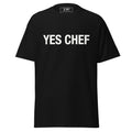 Koch-Shirt Yes Chef in Schwarz, Vorderansicht