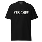 Koch-Shirt Yes Chef in Schwarz, Vorderansicht