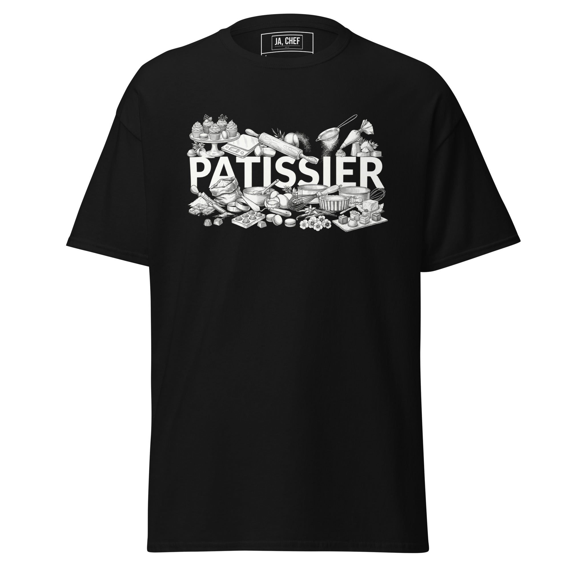 Koch-Shirt Patissier in Schwarz, Vorderansicht