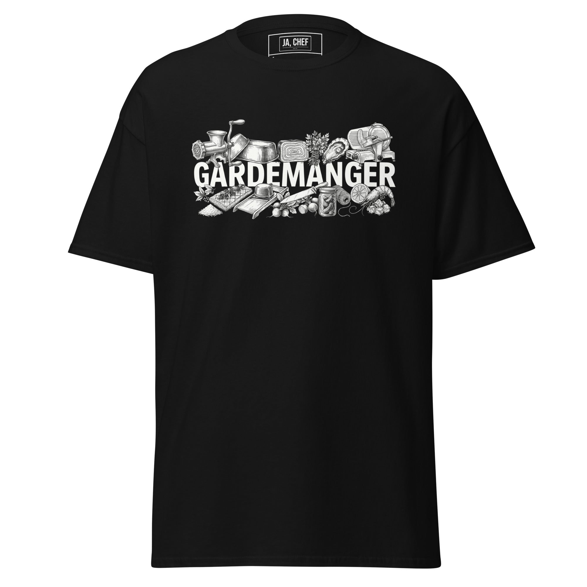 Koch-Shirt Gardemanger in Schwarz, Vorderansicht