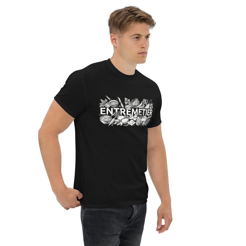 Koch-Shirt Entremetier in Schwarz, getragen von der Seite