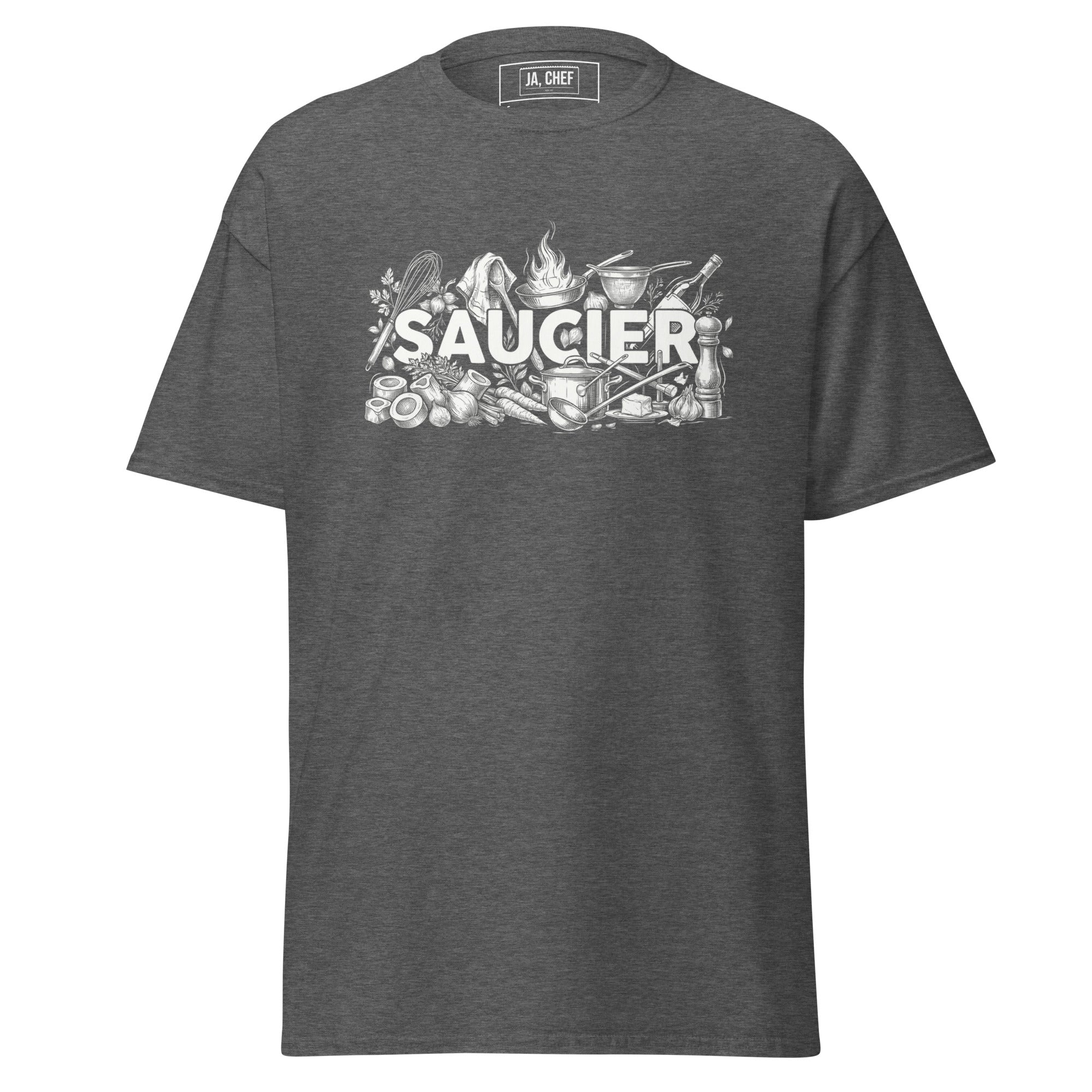 Koch-Shirt Saucier in Dunkles Heather, Vorderansicht