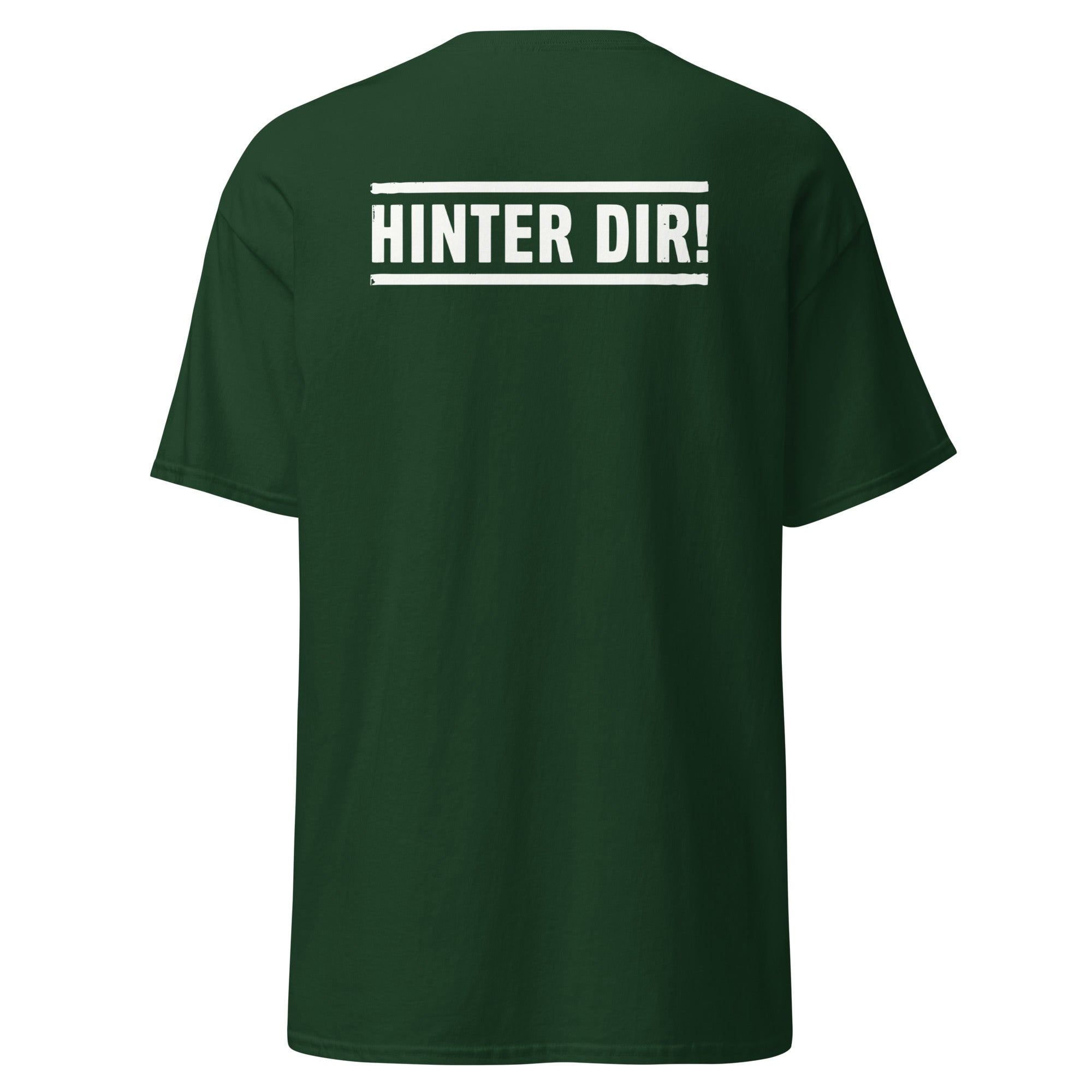 Koch-Shirt Hinter dir! mit Rückendruck in Waldgrün, Rückansicht