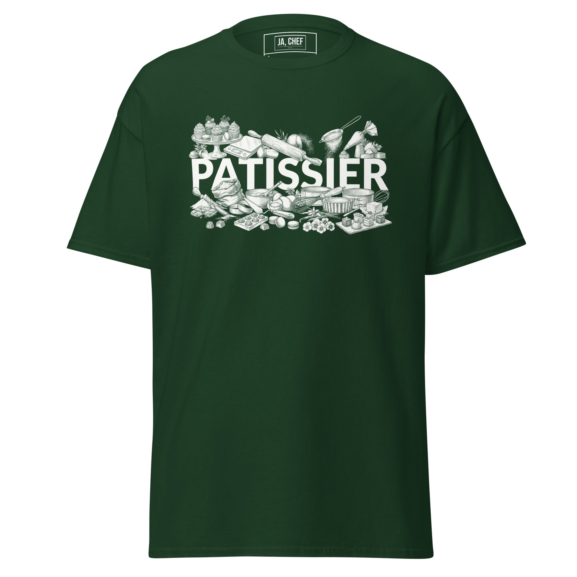 Koch-Shirt Patissier in Waldgrün, Vorderansicht
