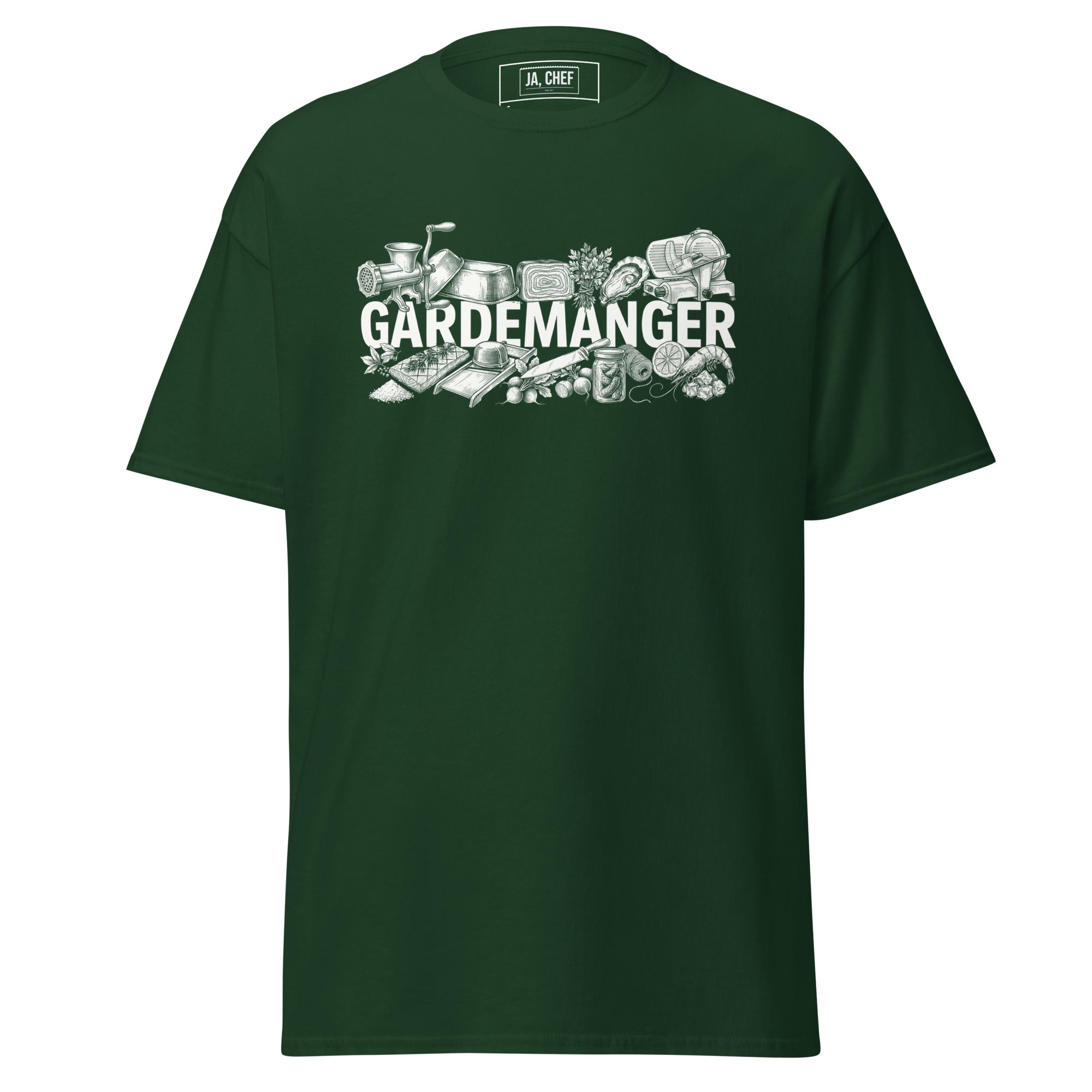 Koch-Shirt Gardemanger in Waldgrün, Vorderansicht