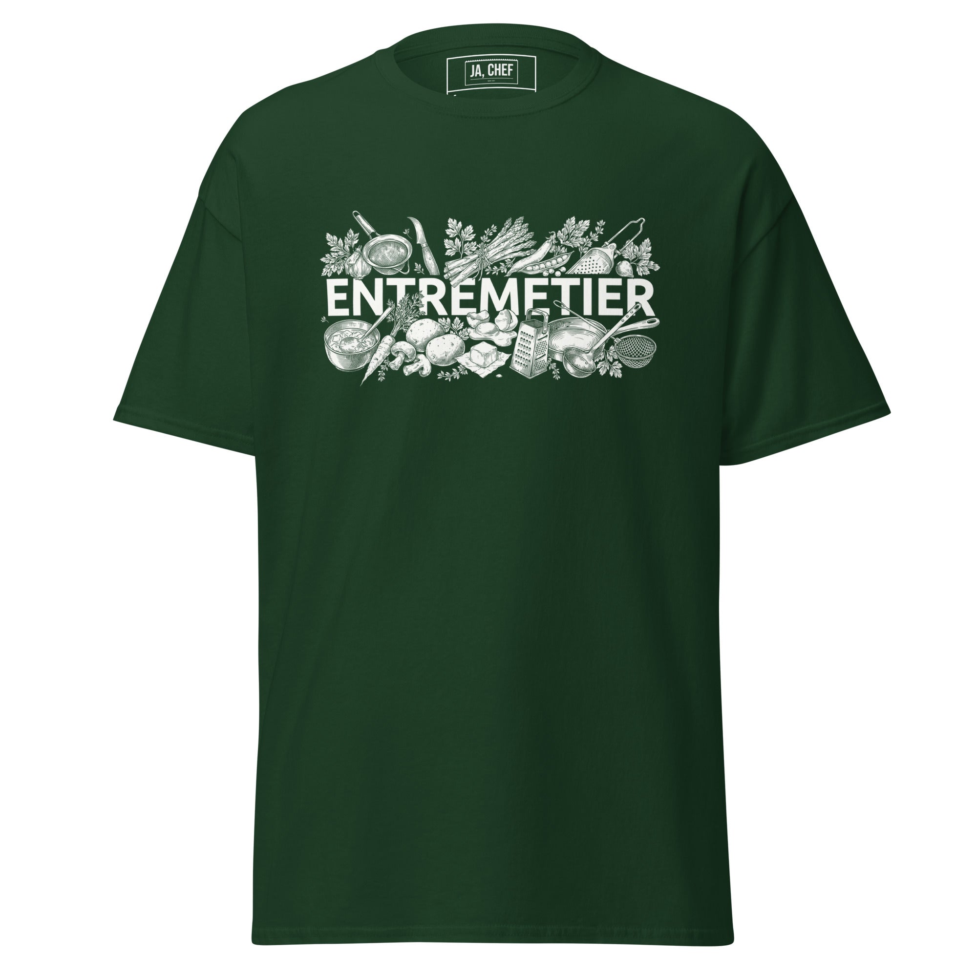 Koch-Shirt Entremetier in Waldgrün, Vorderansicht