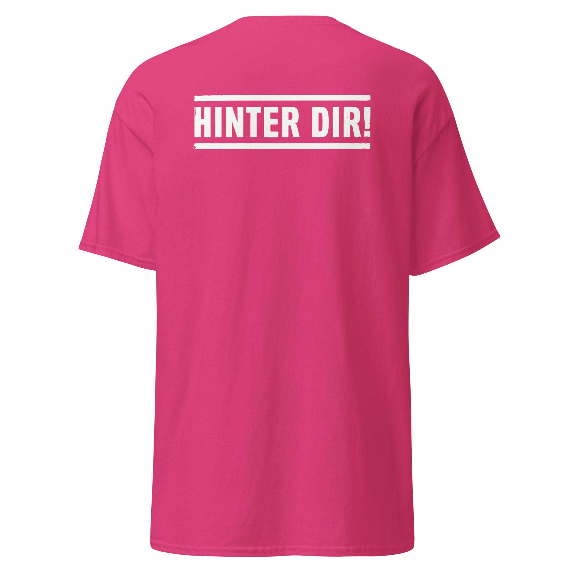 Koch-Shirt Hinter dir! mit Rückendruck in Helikonie, Rückansicht