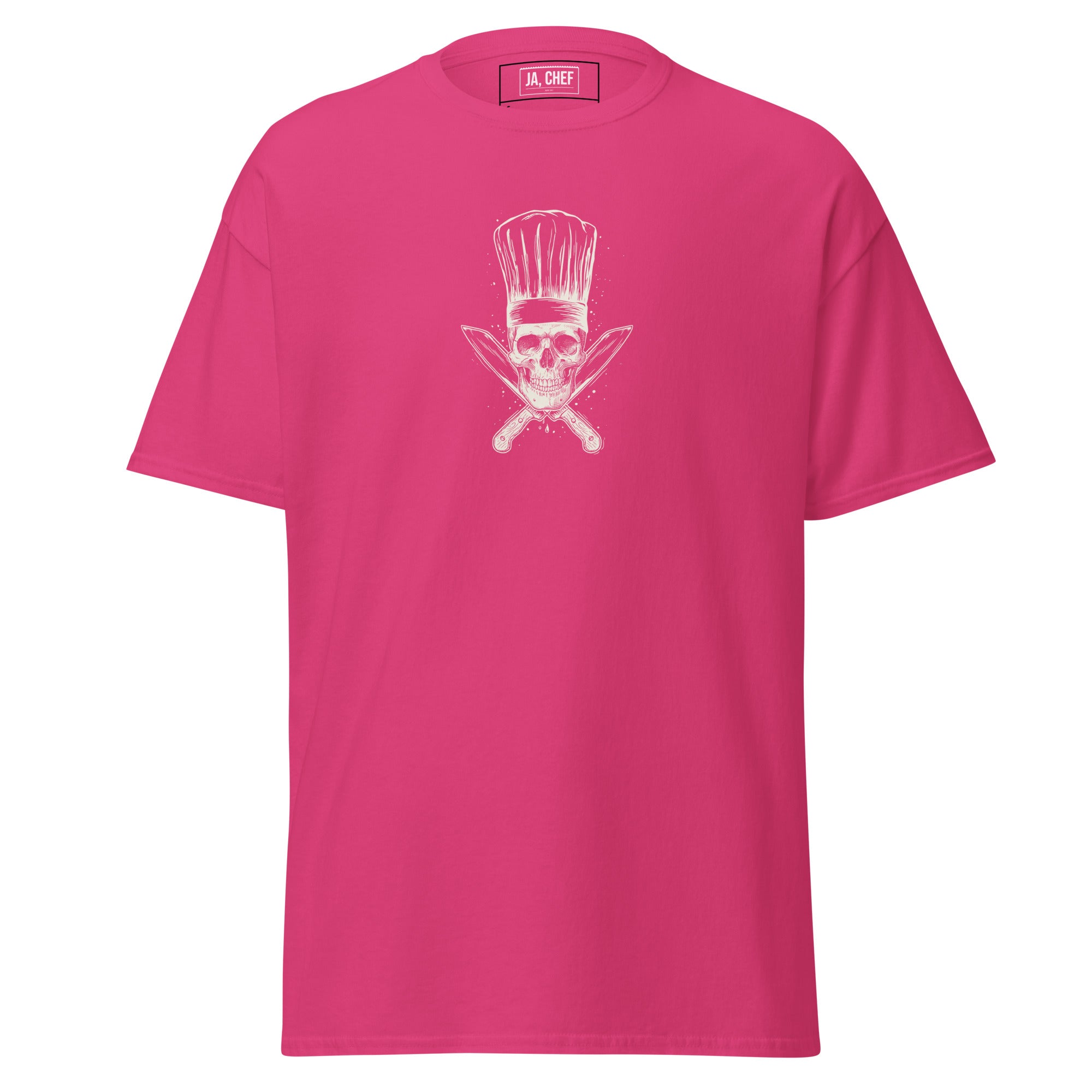 Koch-Shirt Küchen-Totenkopf in Helikonie, Vorderansicht