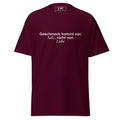 Koch-Shirt Geschmack kommt von Salz, nicht von Liebe in Kastanienbraun, Vorderansicht