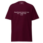 Koch-Shirt Geschmack kommt von Salz, nicht von Liebe in Kastanienbraun, Vorderansicht