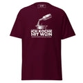 Koch-Shirt Ich koche mit Wein in Kastanienbraun, Vorderansicht
