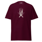 Koch-Shirt Küchen-Totenkopf in Kastanienbraun, Vorderansicht