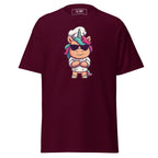 Koch-Shirt Einhorn-Chef in Kastanienbraun, Vorderansicht