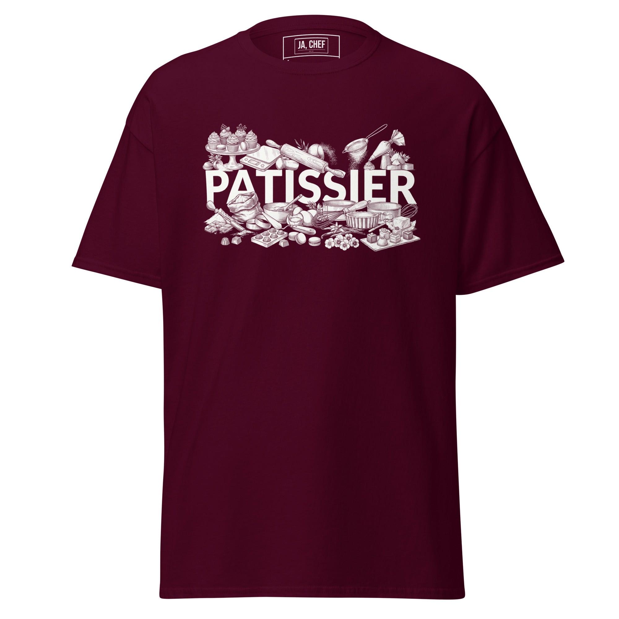 Koch-Shirt Patissier in Kastanienbraun, Vorderansicht