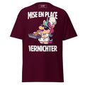 T-Shirt Mise en place Vernichter in Kastanienbraun, Vorderansicht