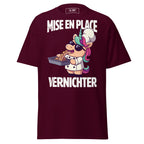 T-Shirt Mise en place Vernichter in Kastanienbraun, Vorderansicht