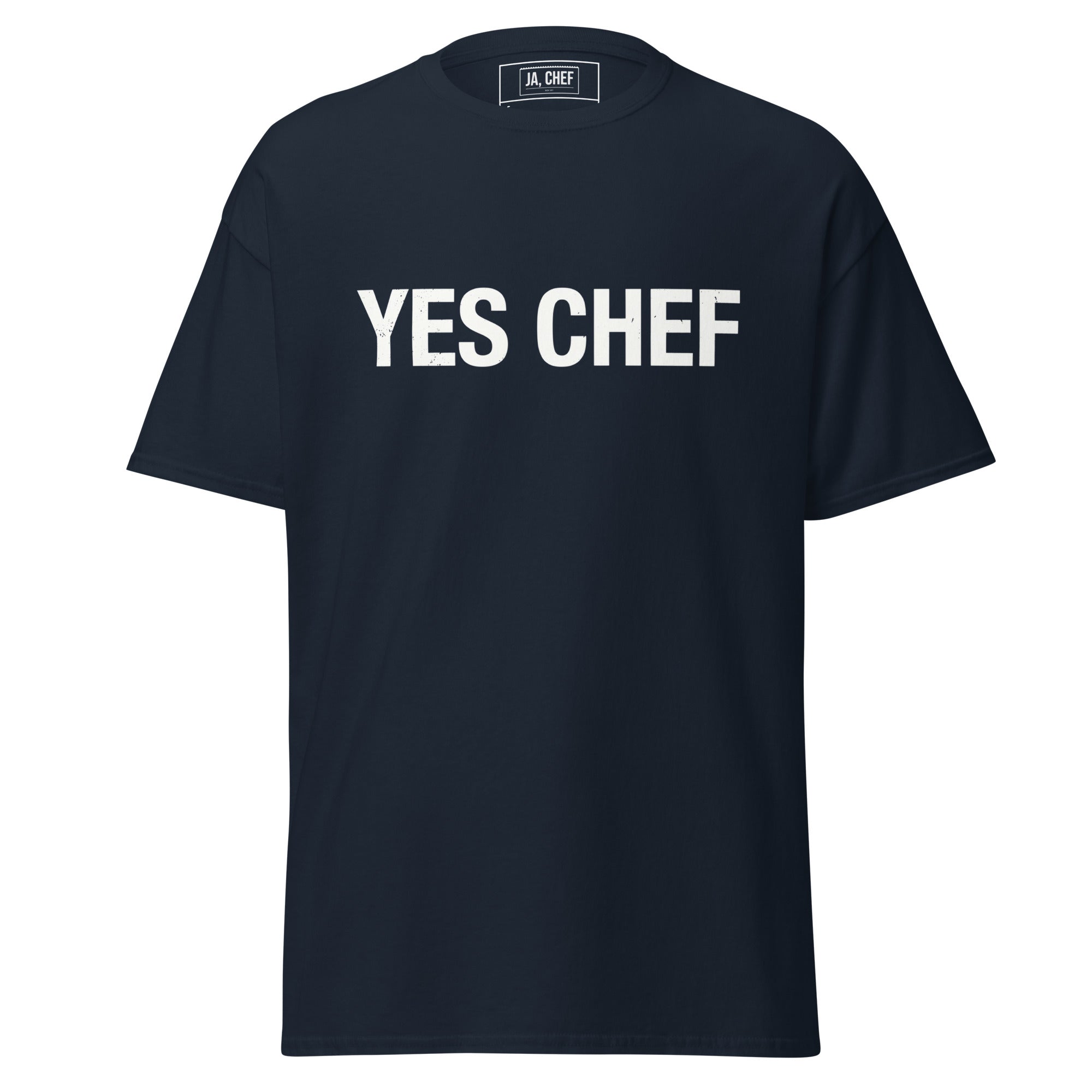 Koch-Shirt Yes Chef in Navy, Vorderansicht
