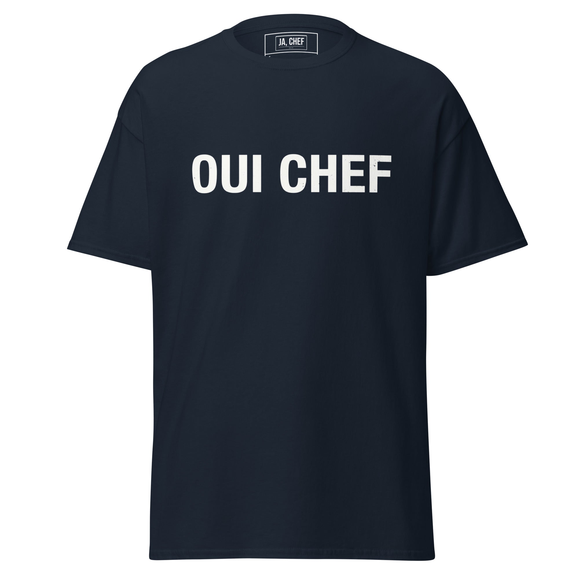 Koch-Shirt Oui Chef in Navy, Vorderansicht
