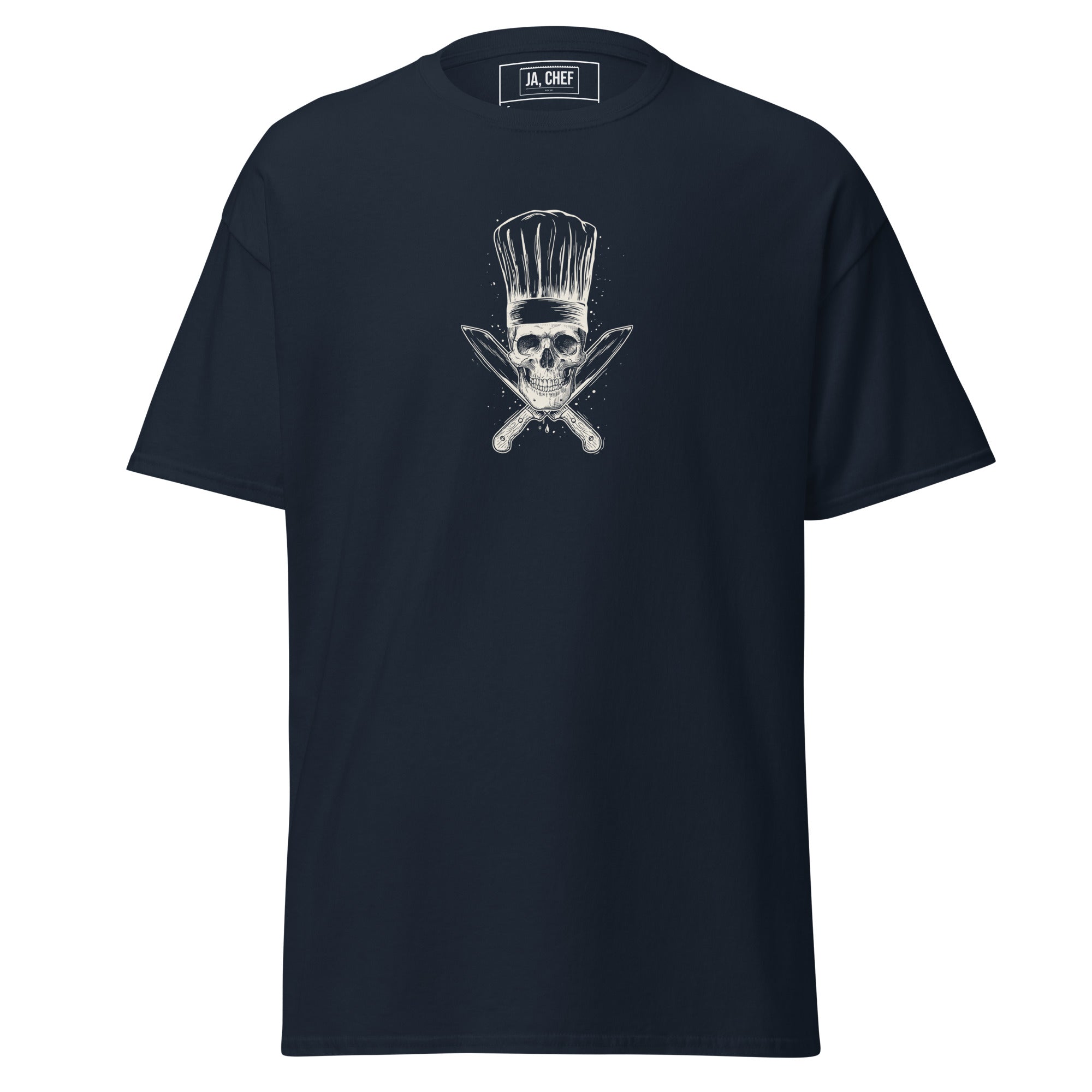 Koch-Shirt Küchen-Totenkopf in Navy, Vorderansicht