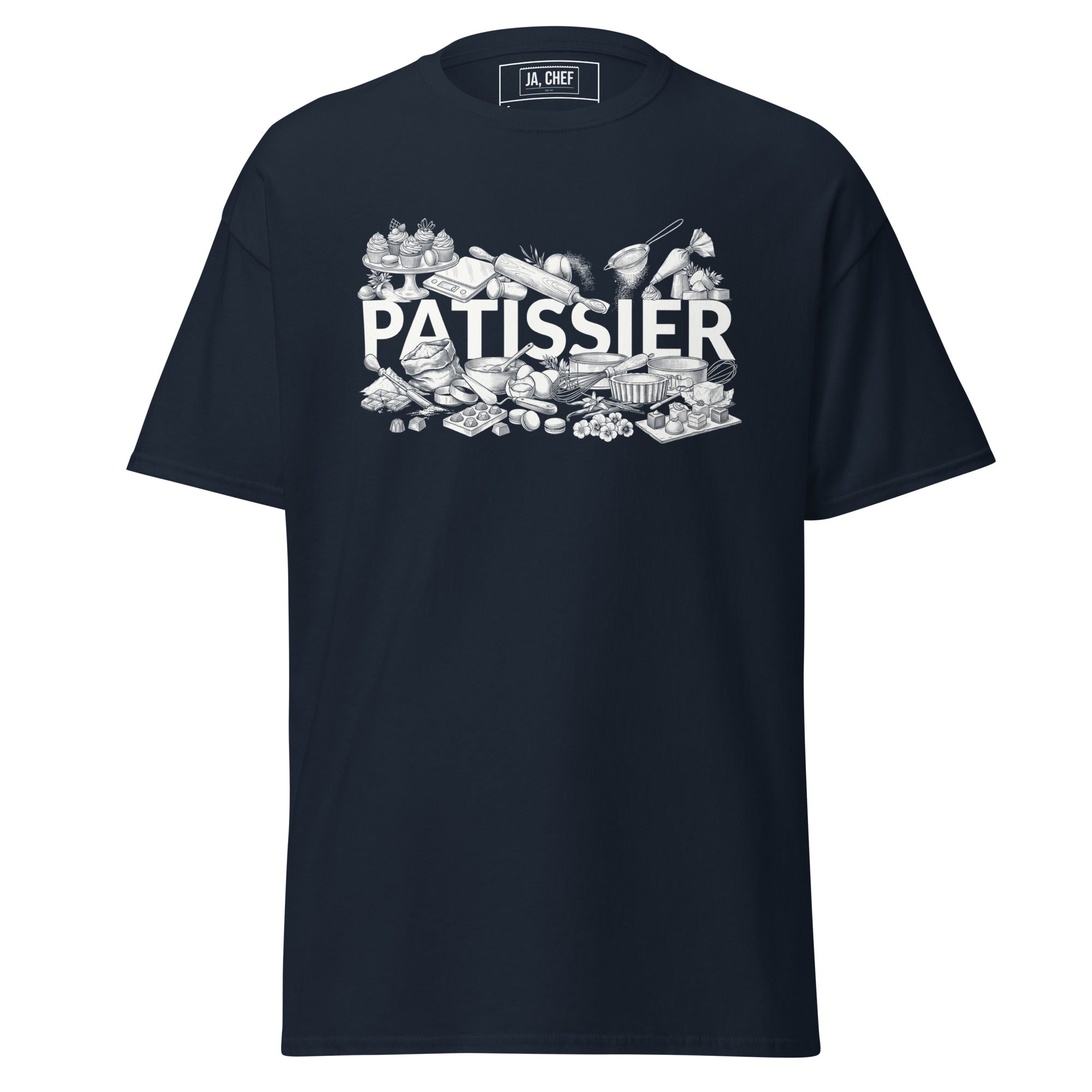 Koch-Shirt Patissier in Navy, Vorderansicht