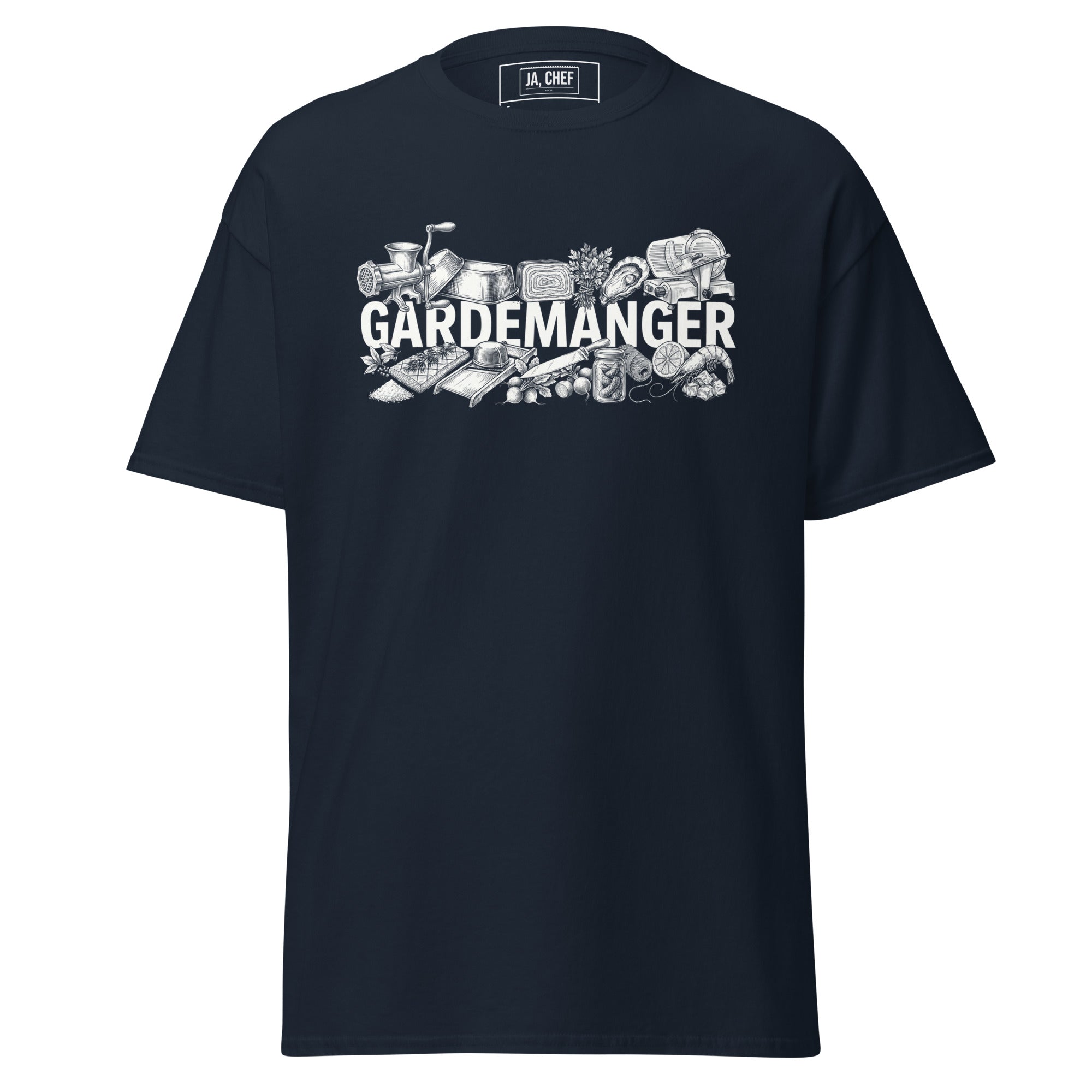 Koch-Shirt Gardemanger in Navy, Vorderansicht