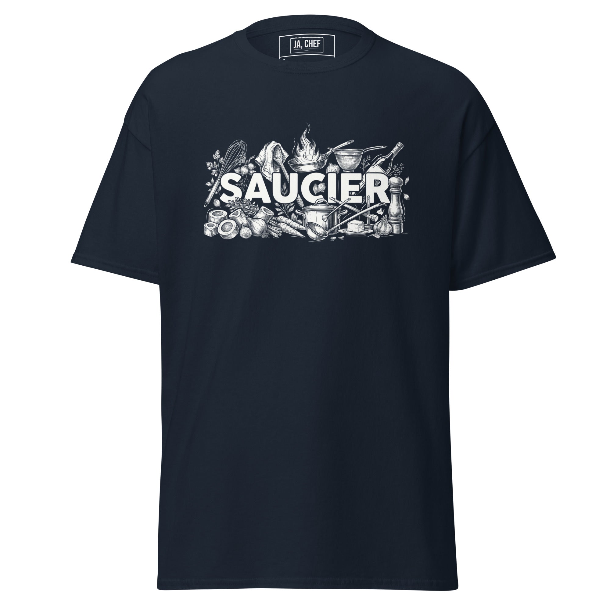 Koch-Shirt Saucier in Navy, Vorderansicht