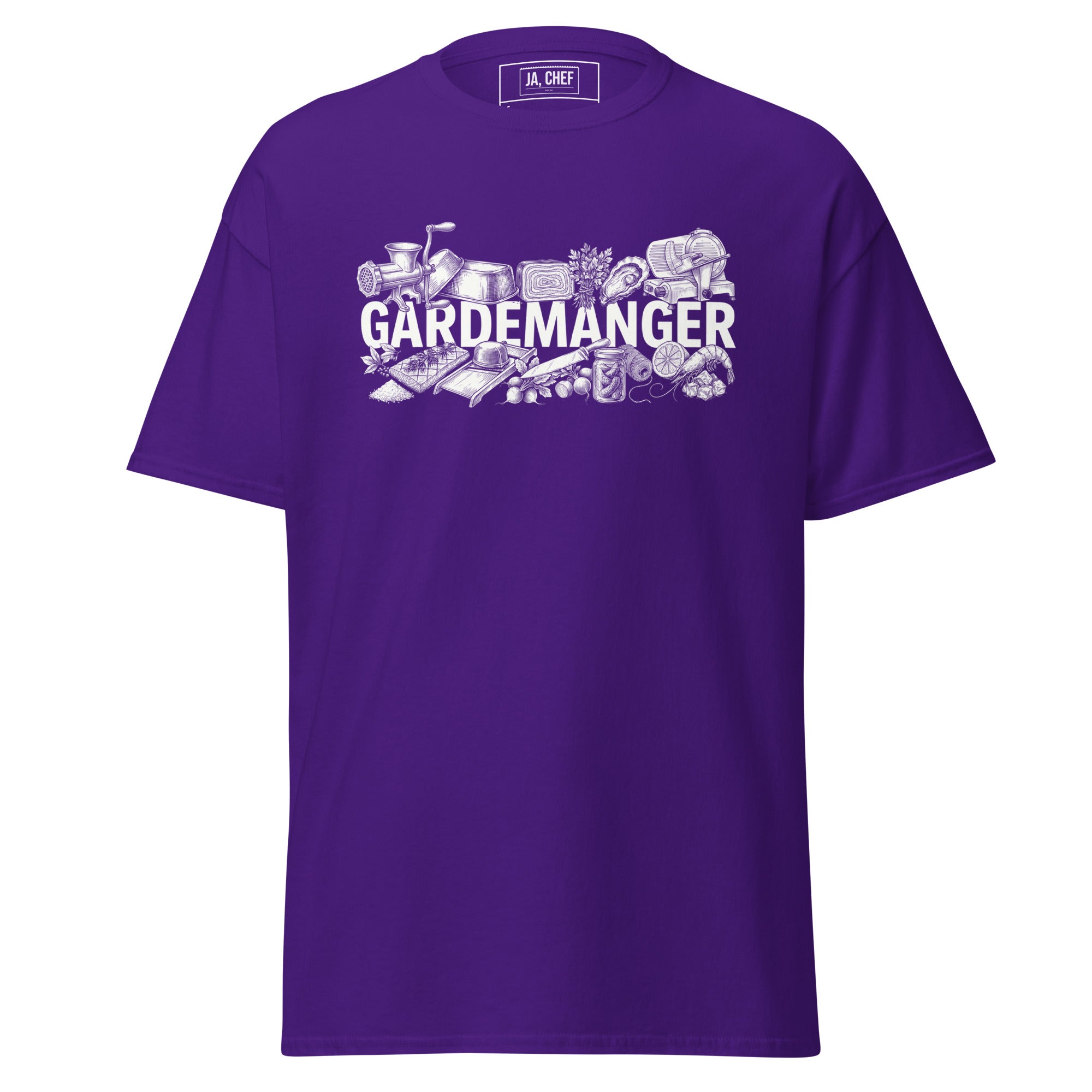 Koch-Shirt Gardemanger in Lila, Vorderansicht
