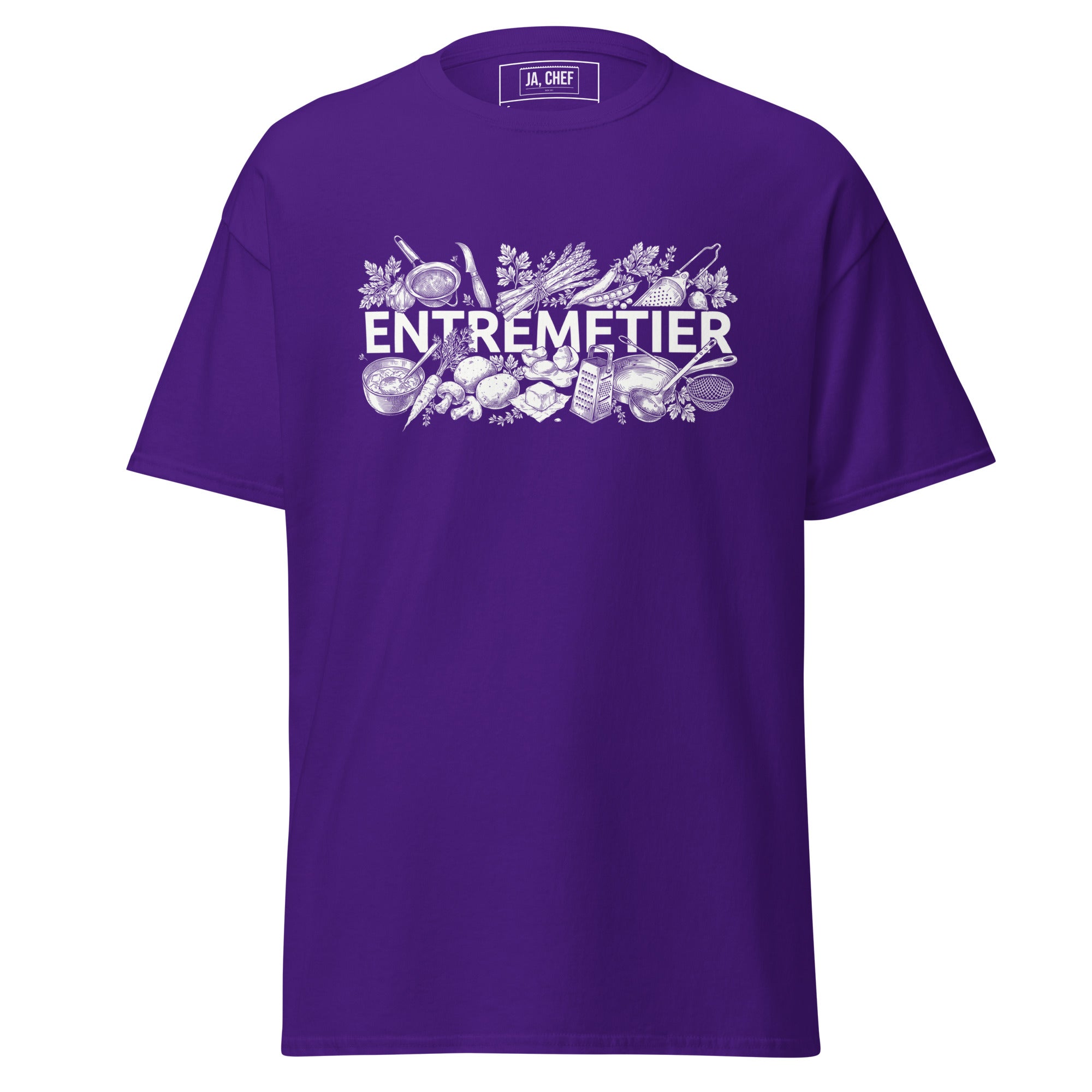 Koch-Shirt Entremetier in Lila, Vorderansicht