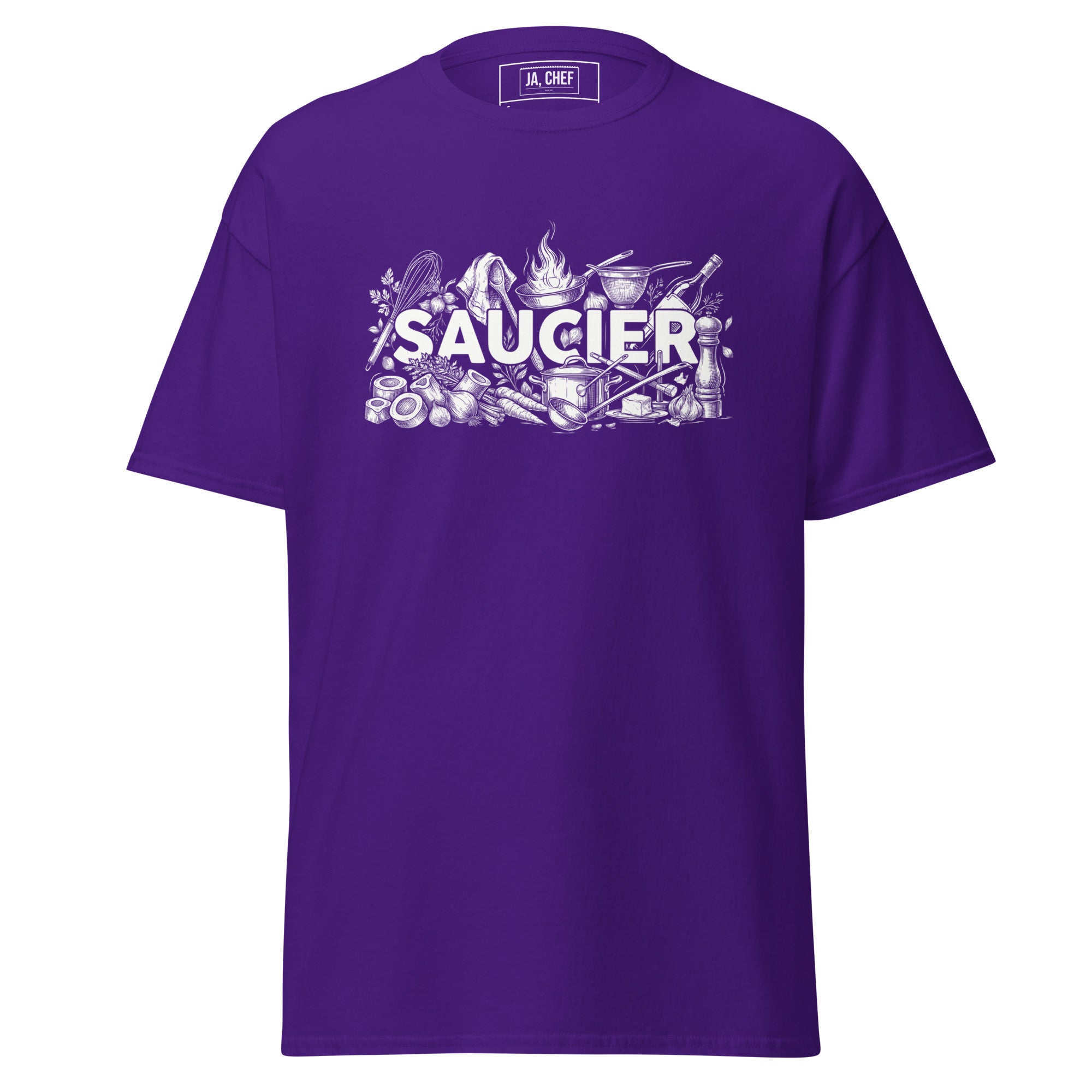 Koch-Shirt Saucier in Lila, Vorderansicht