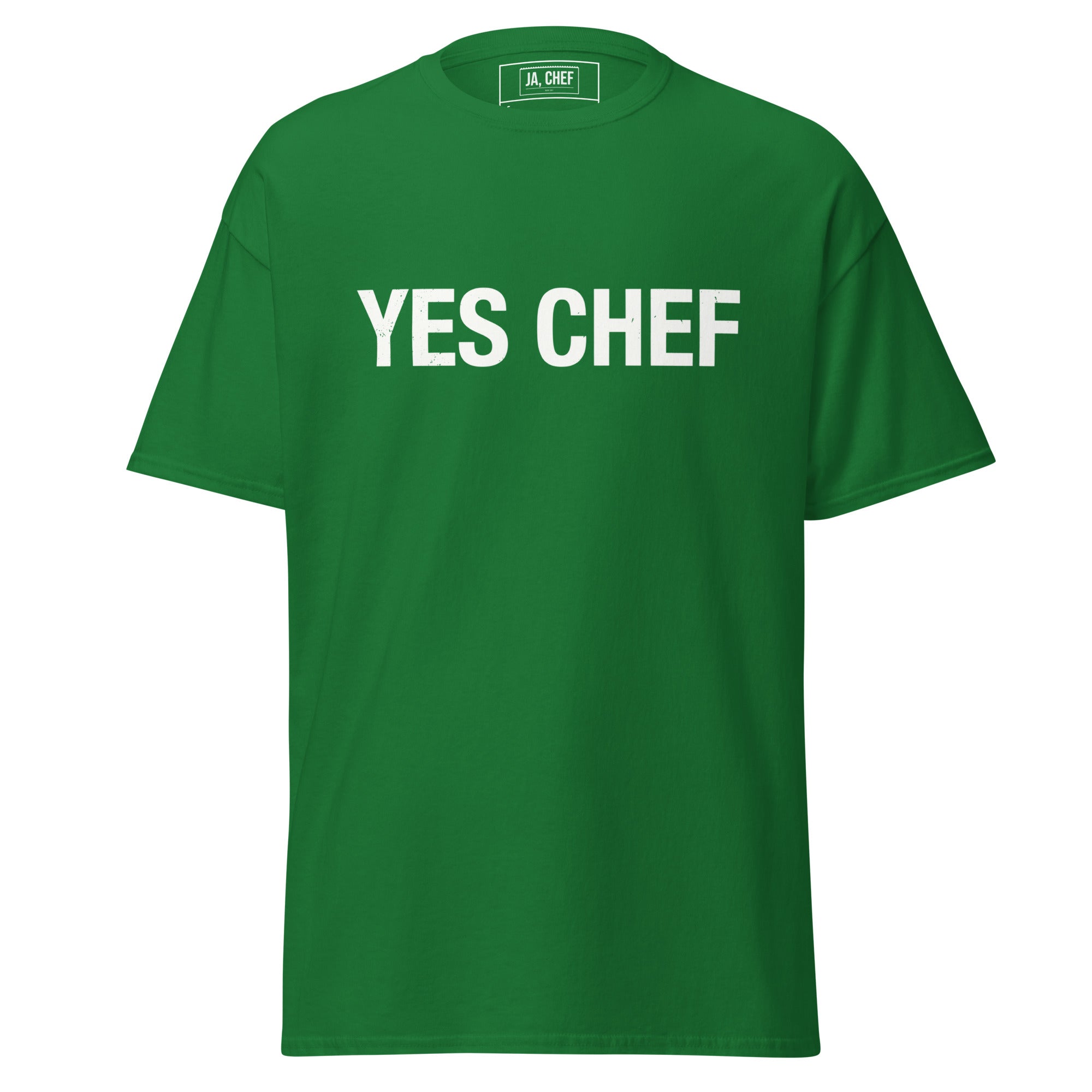 Koch-Shirt Yes Chef in Turf Green, Vorderansicht