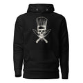 Koch-Hoodie Küchen-Totenkopf in Schwarz, Vorderansicht