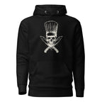 Koch-Hoodie Küchen-Totenkopf in Schwarz, Vorderansicht