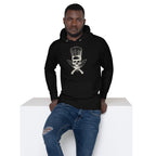 Koch-Hoodie Küchen-Totenkopf in Schwarz, am Model getragen