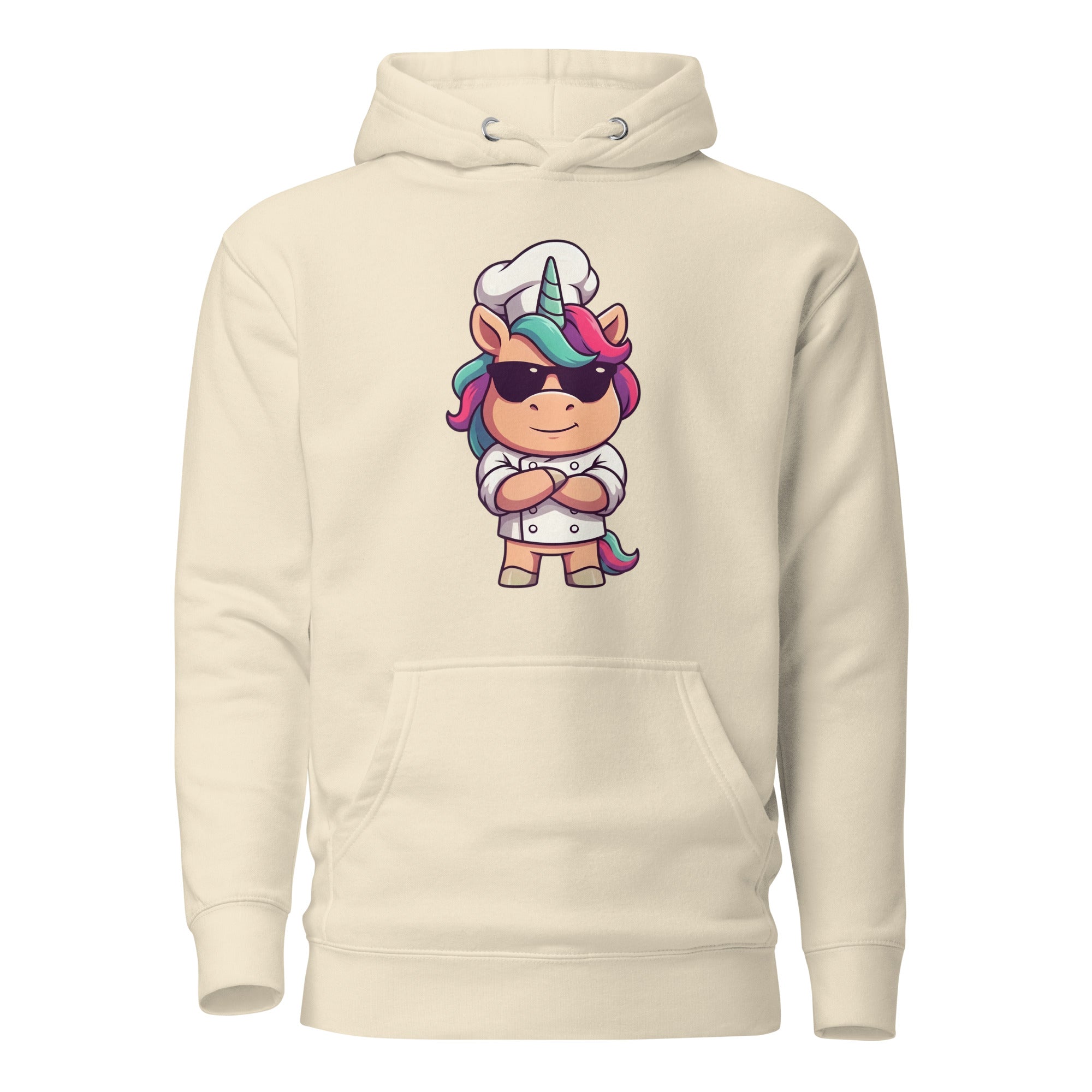 Koch-Hoodie Einhorn-Chef in Bone, Vorderansicht