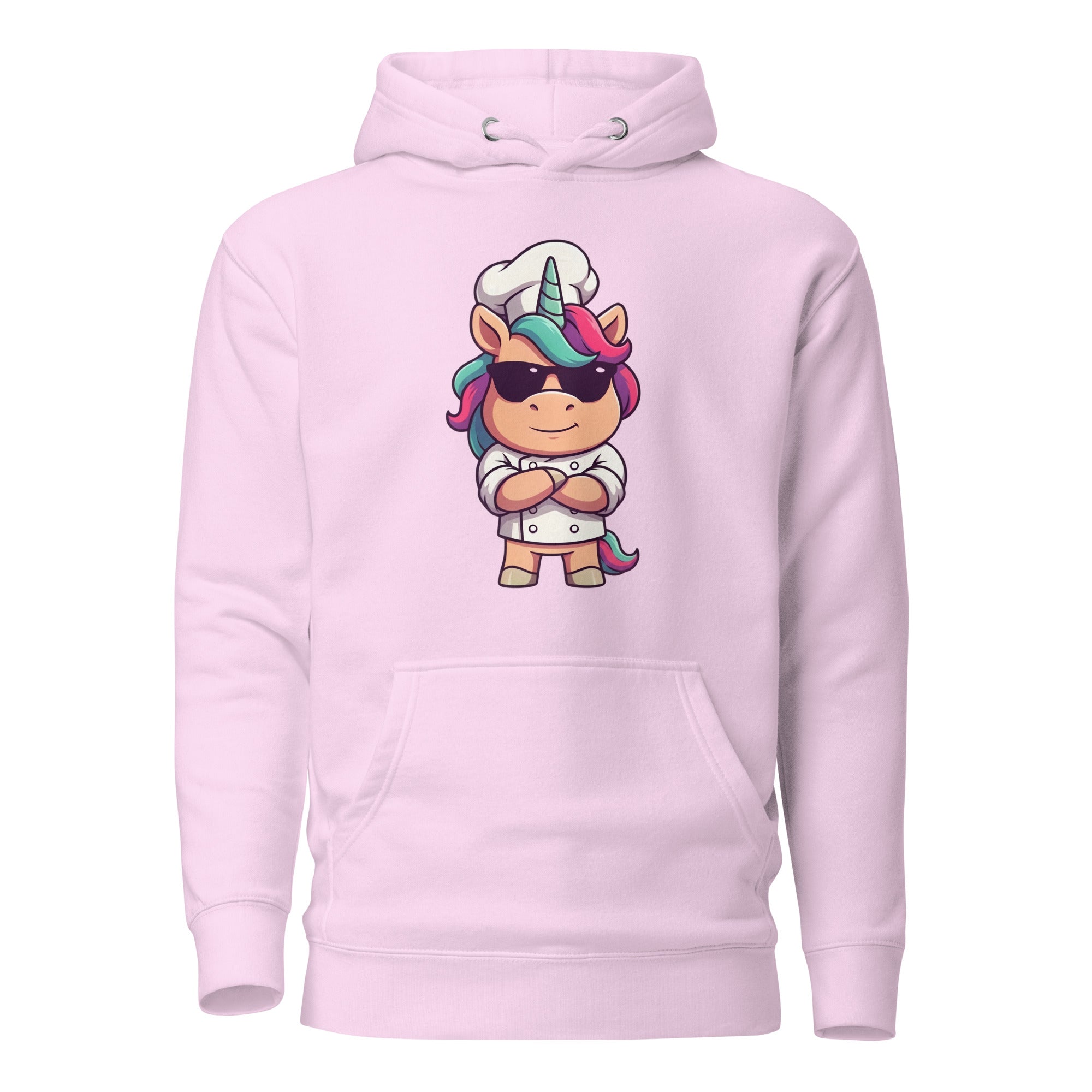 Koch-Hoodie Einhorn-Chef in Lavendel, Vorderansicht