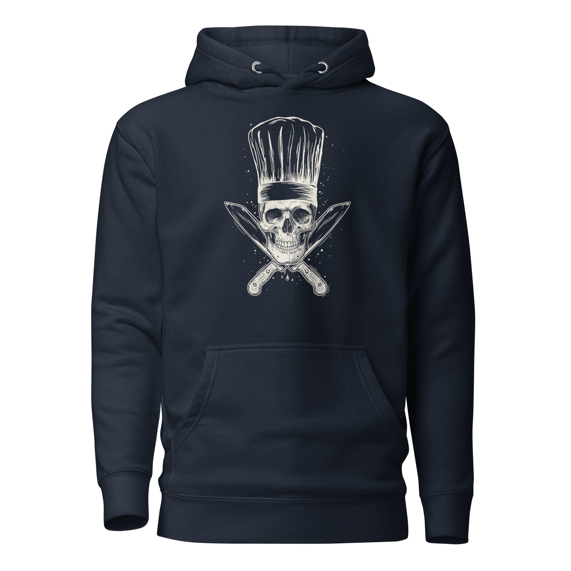 Koch-Hoodie Küchen-Totenkopf in Navy Blazer, Vorderansicht